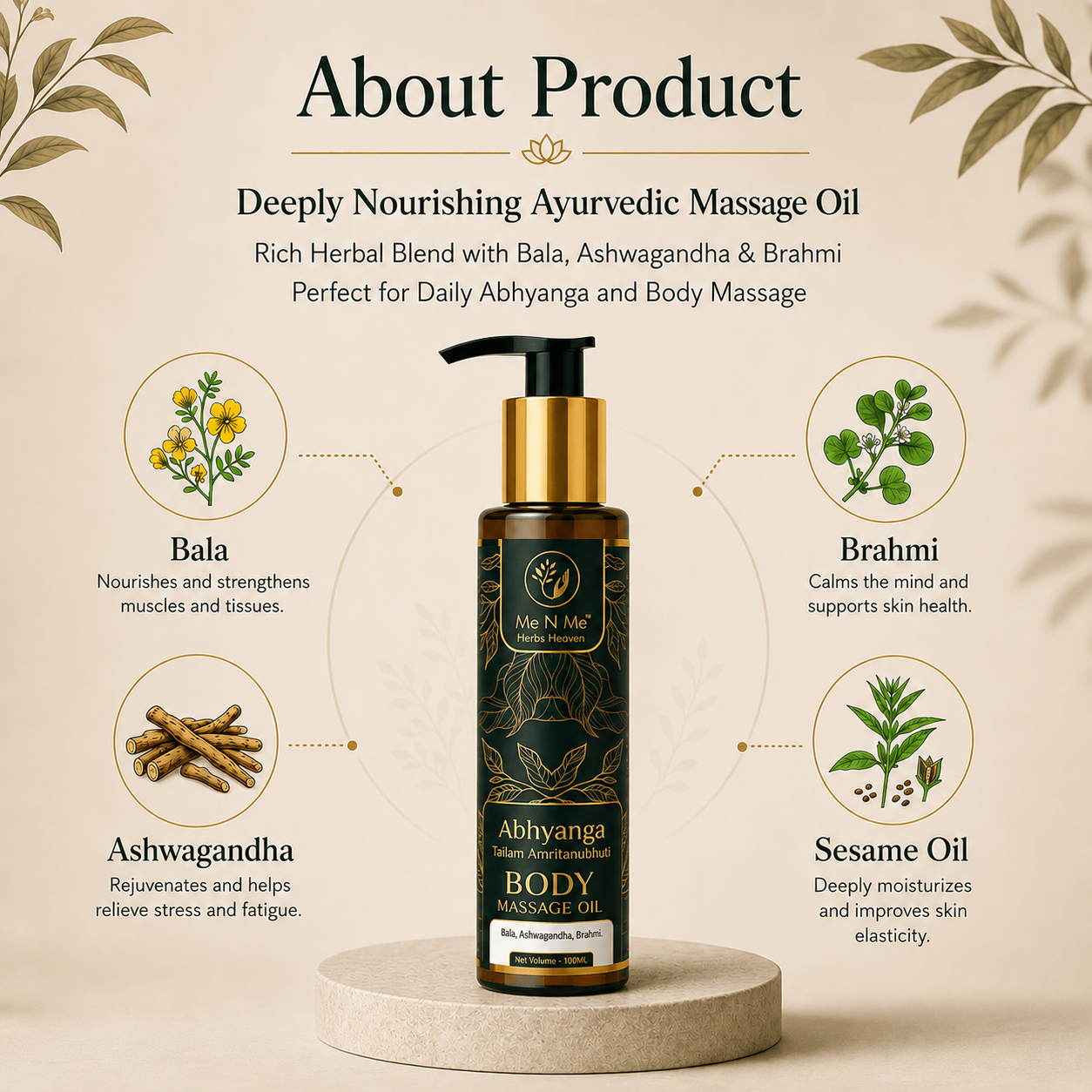 Abhyanga Tailam Amritanubhuti (Body Massage Oil)
