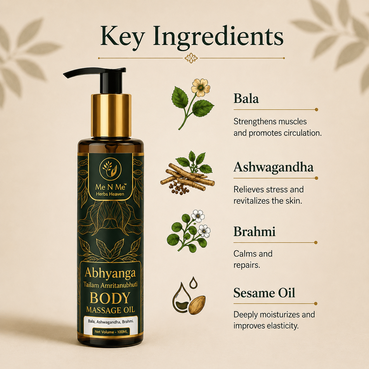 Abhyanga Tailam Amritanubhuti (Body Massage Oil)