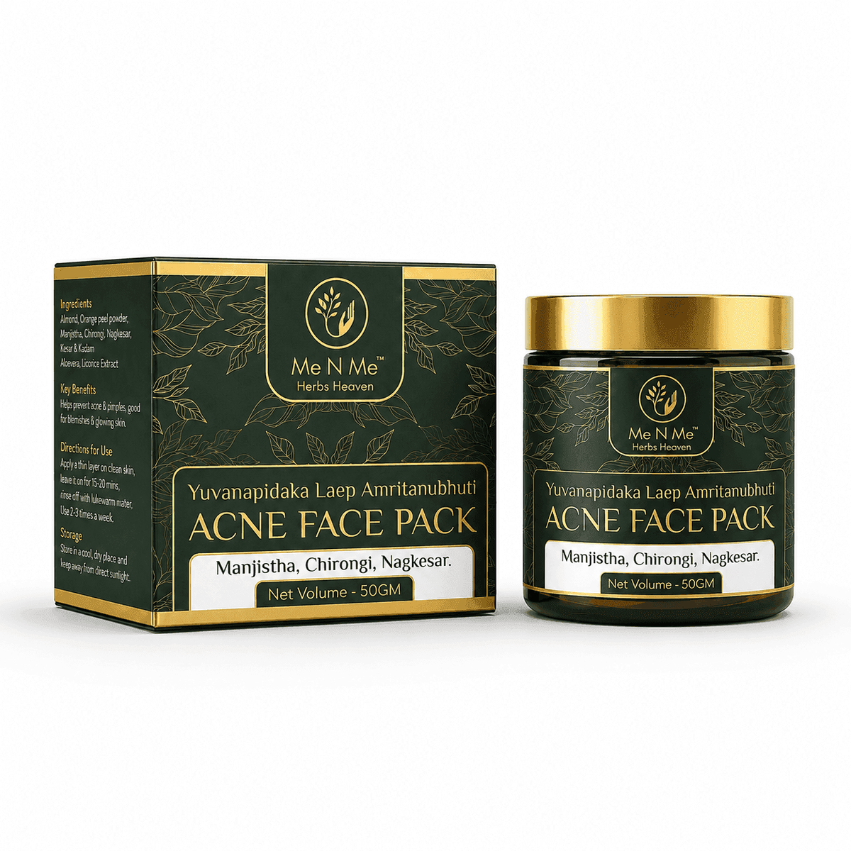 Me N Me Ayurvedic Acne Face Pack | Yuvanapidaka Laep Amritanubhuti | 100ml - ME N ME AYURVEDA