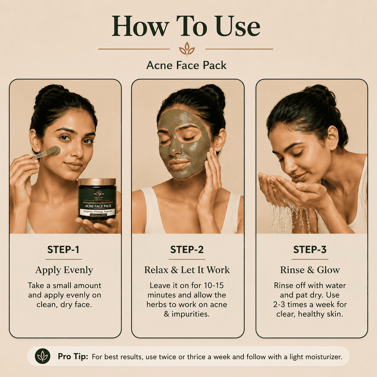 Me N Me Ayurvedic Acne Face Pack | Yuvanapidaka Laep Amritanubhuti | 100ml - ME N ME AYURVEDA